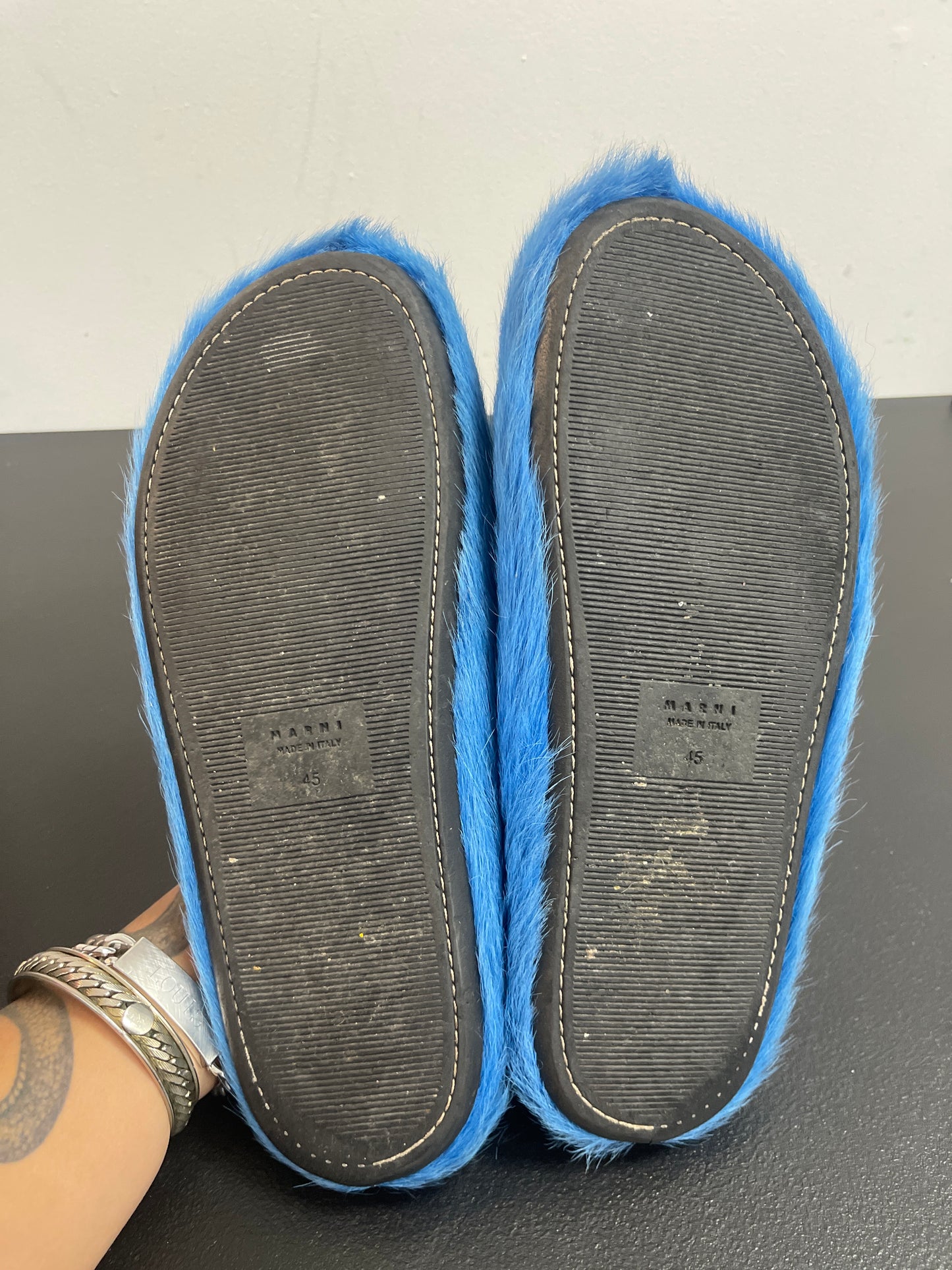 Marni Blue Fussbet Slip Ons (USED)