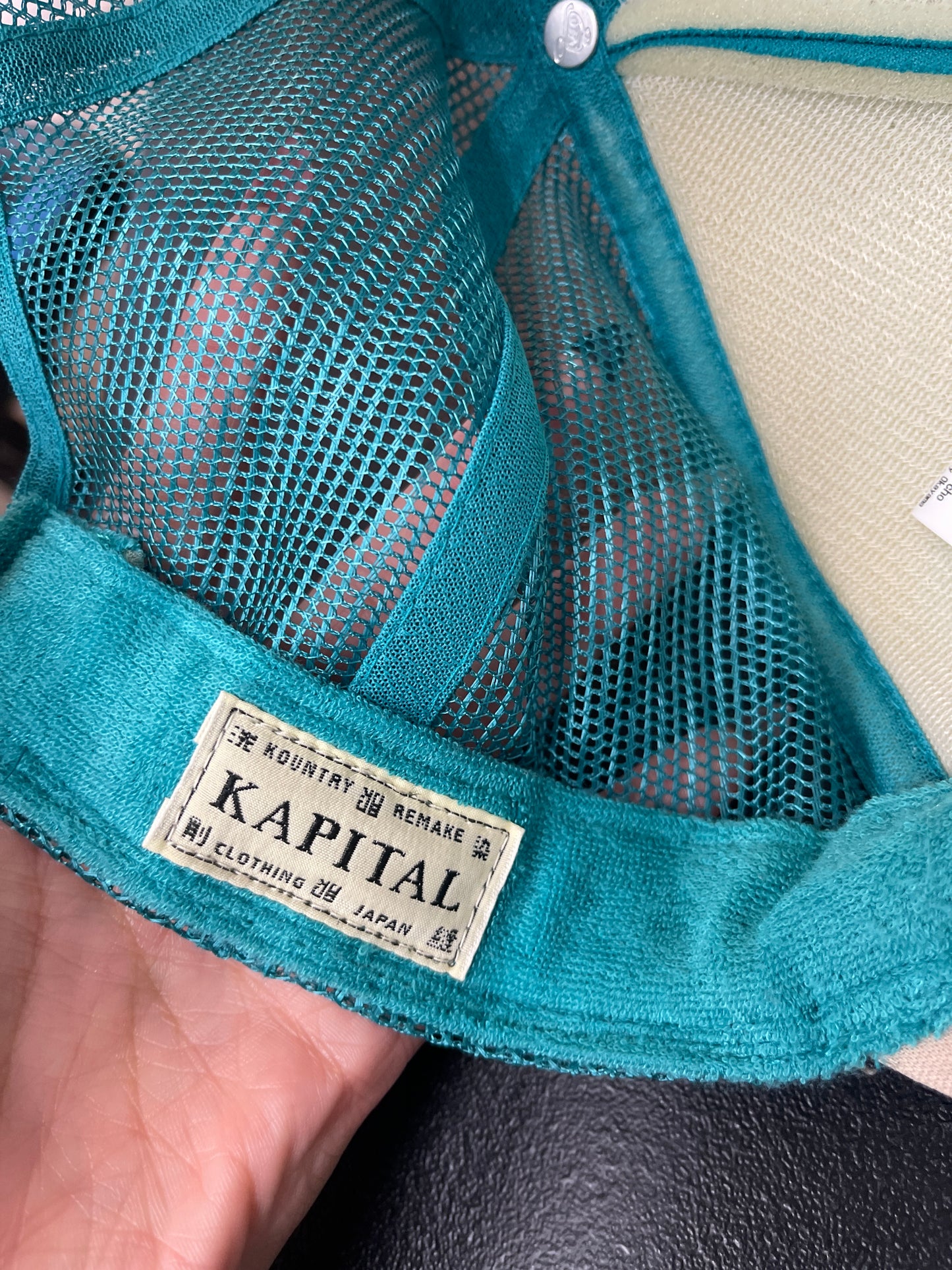 Kapital Free Wheelin Trucker Cap Turquoise/Beige
