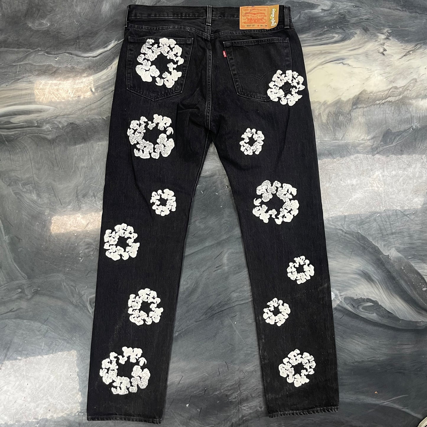 Denim Tears x Levi's Cotton Wreath 501 Black Jeans