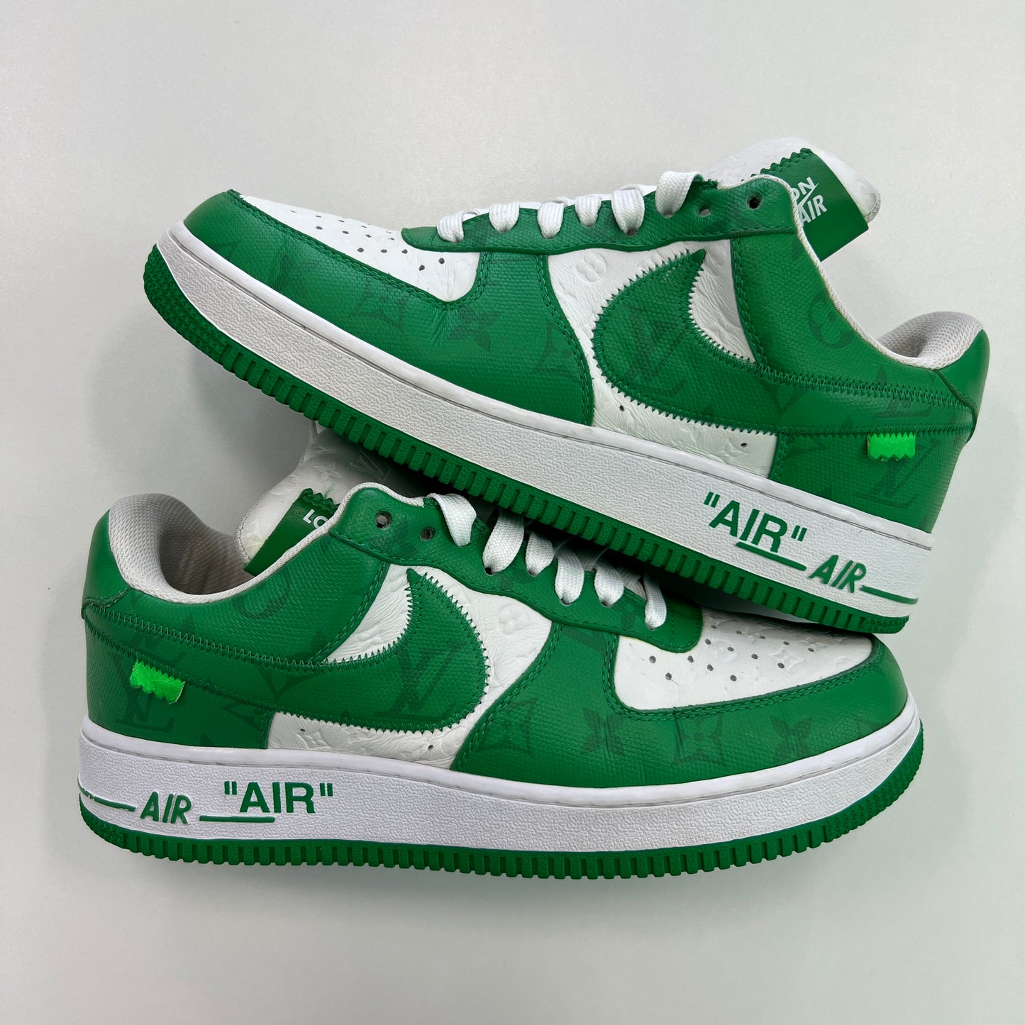 Louis Vuitton x Off-White x Air Force 1 Low White Gym Green (USED NO BOX)