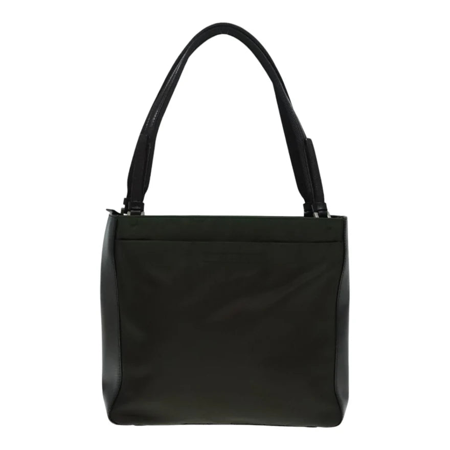PRADA Tote Bag Green Nylon/Leather