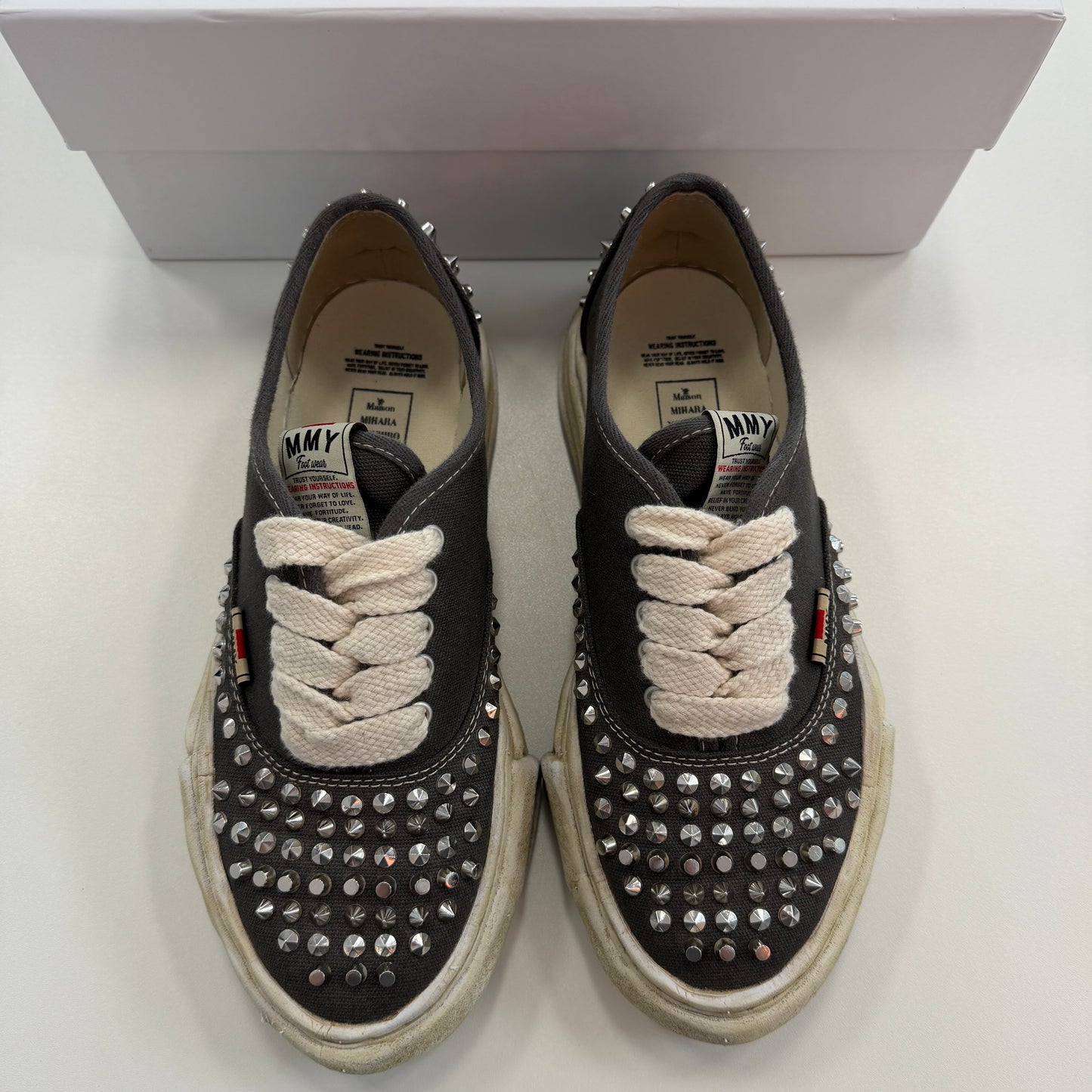 Maison Mihara Yasuhiro Baker OG Sole Studded Canvas Low Grey (Used)