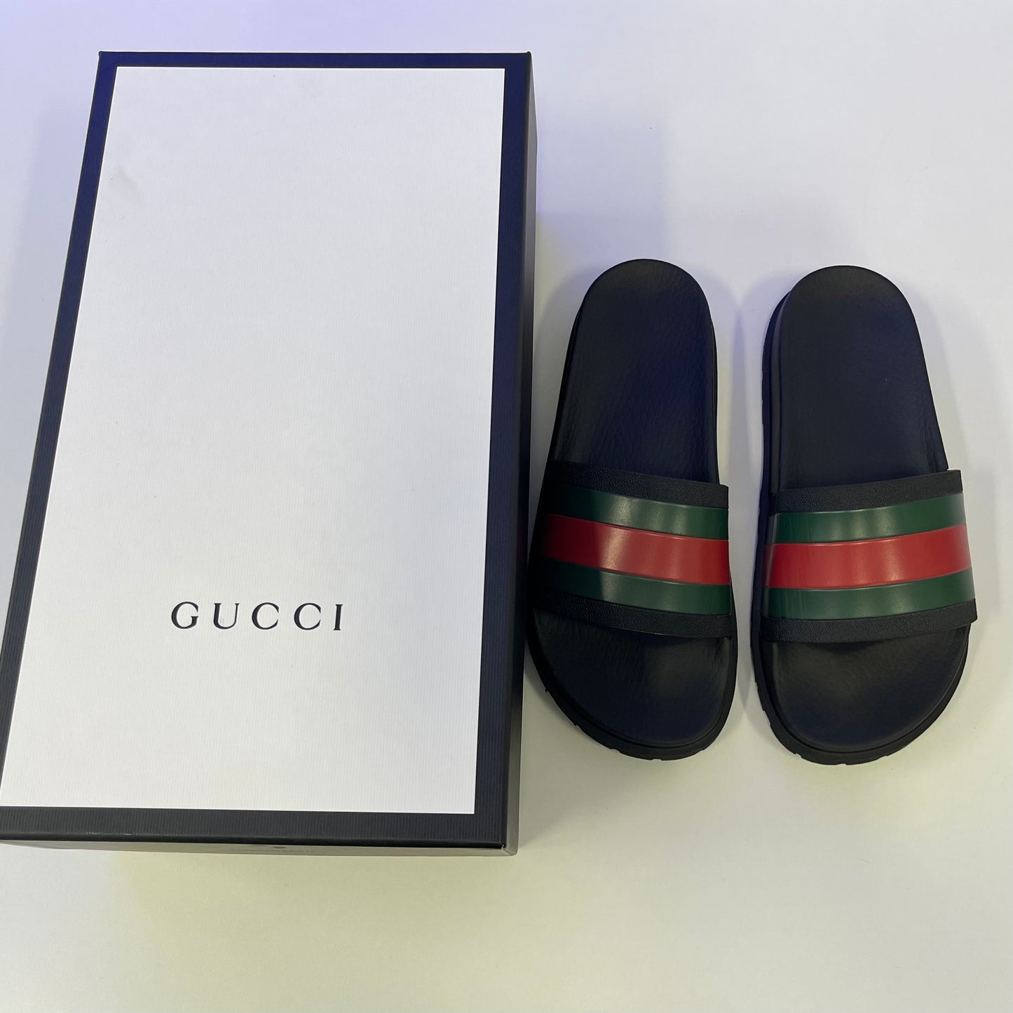 Gucci Men’s Web Slide Sandals (USED)