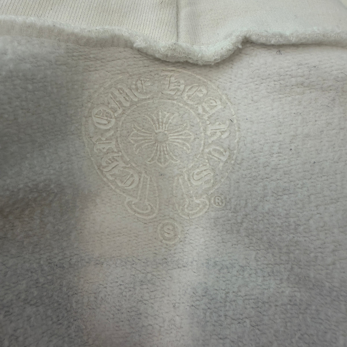 Chrome Hearts Scroll Logo White Zip Up Hoodie