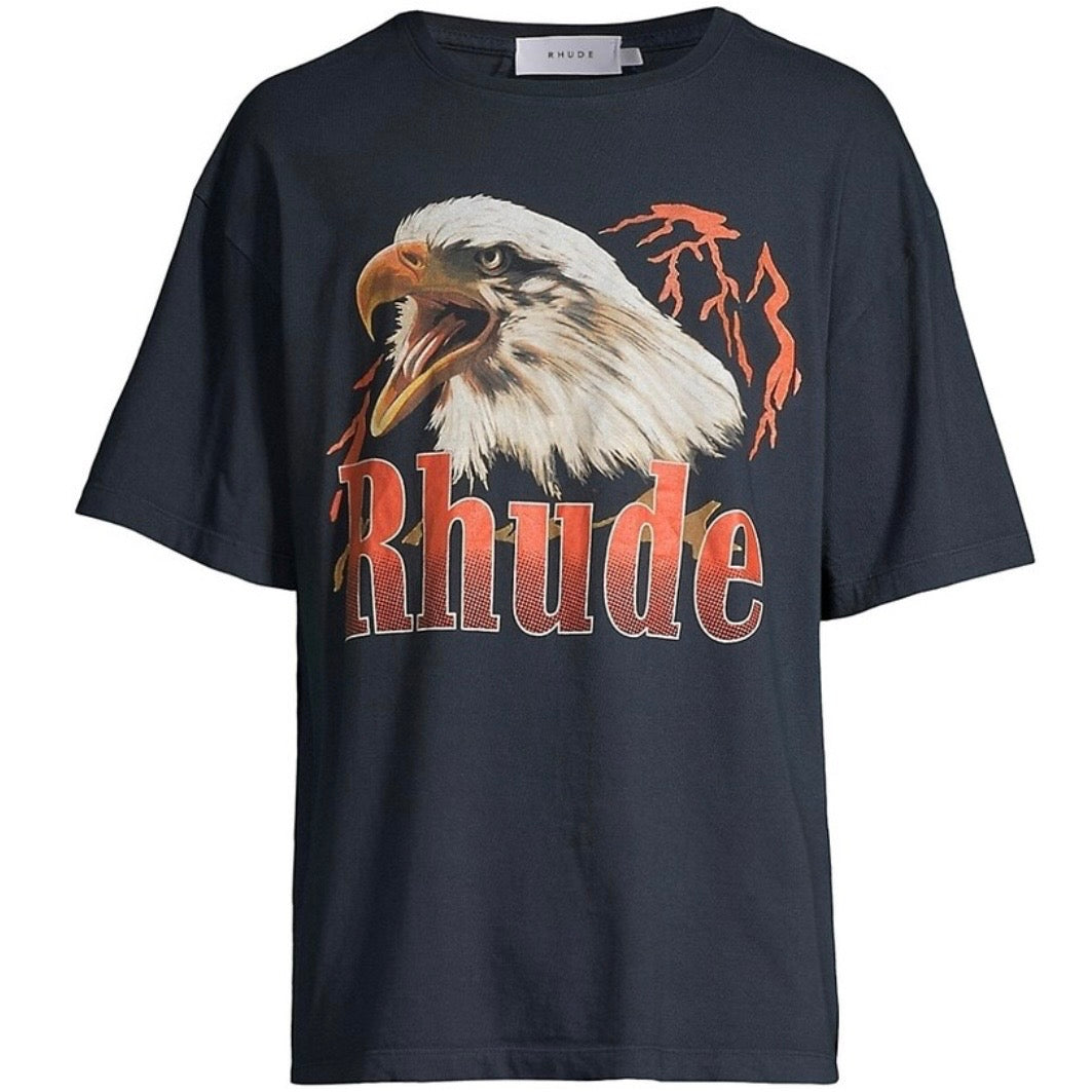Rhude Notting Hill Eagle Vintage Washed Black Tee