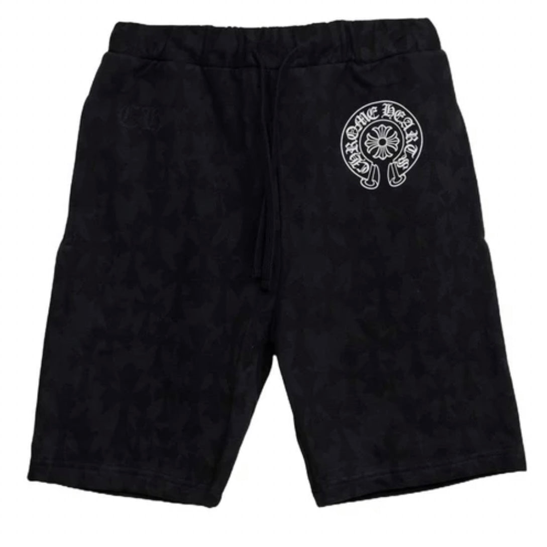 Chrome Hearts Plus Logo All Over Print Shorts Black