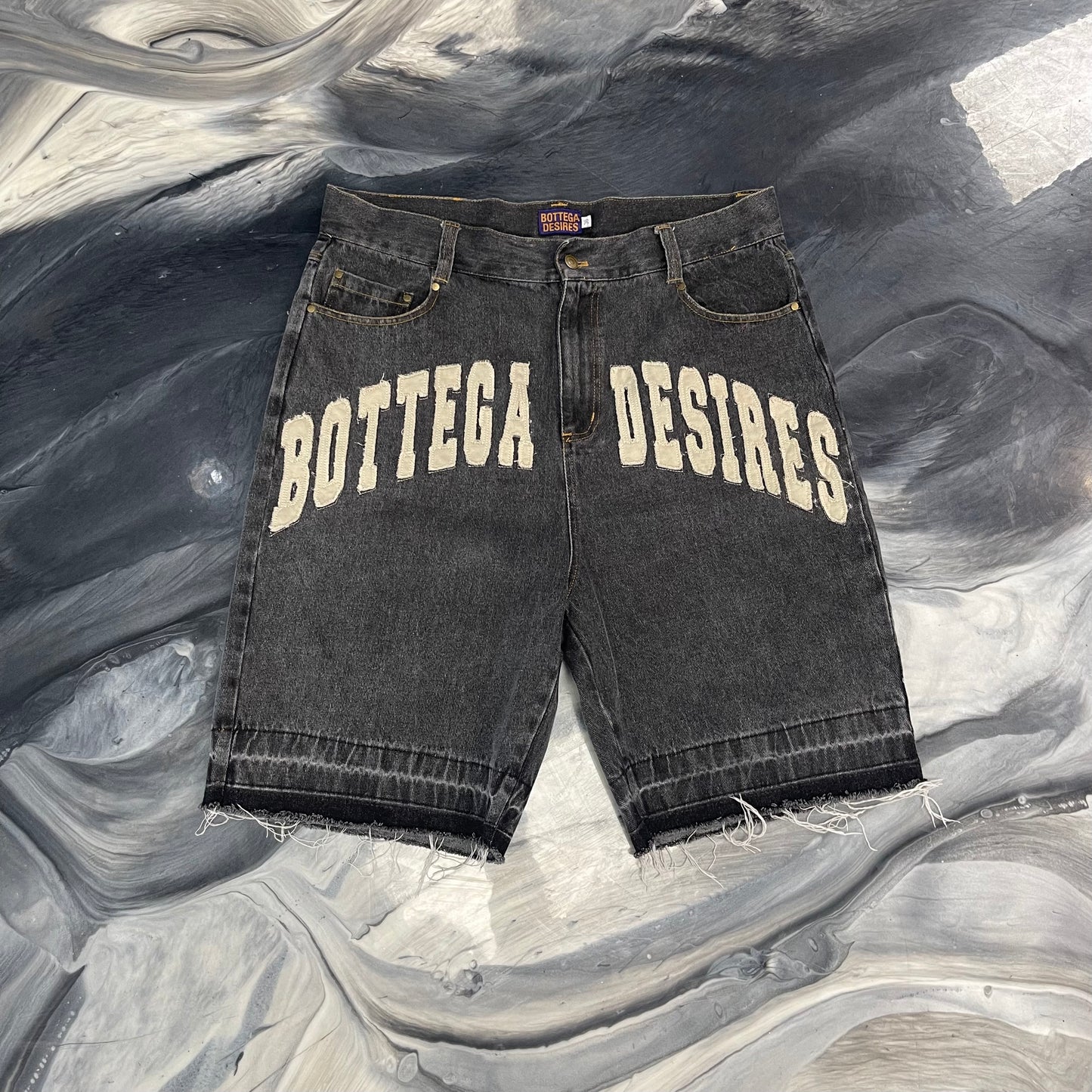 Bottega Desires Black Denim Shorts