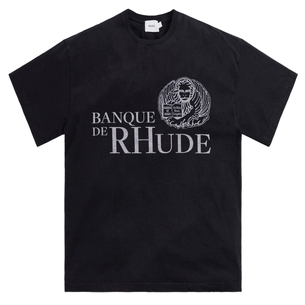 Rhude Banque De Rhude Vintage Washed Black Tee