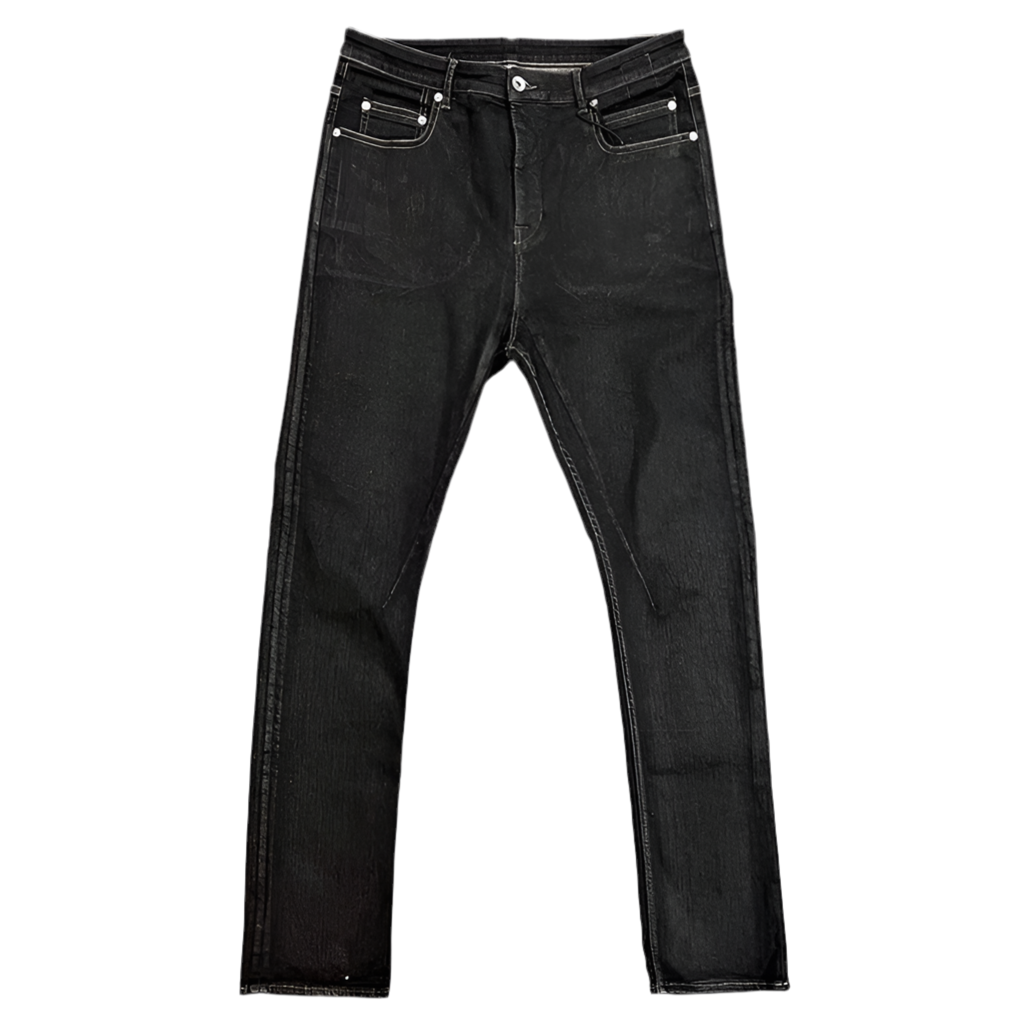 Rick Owens Black Waxed Denim