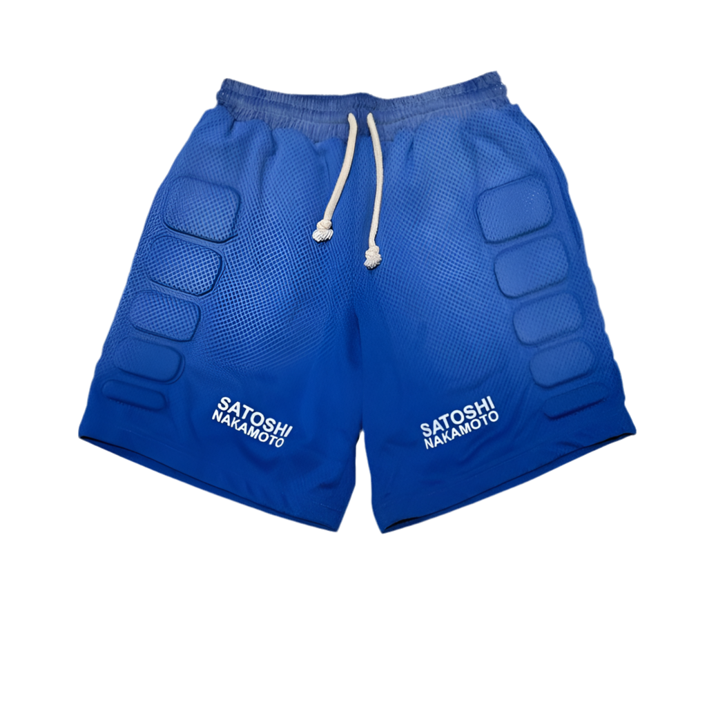 Satoshi Nakamoto Armor Shorts Blue