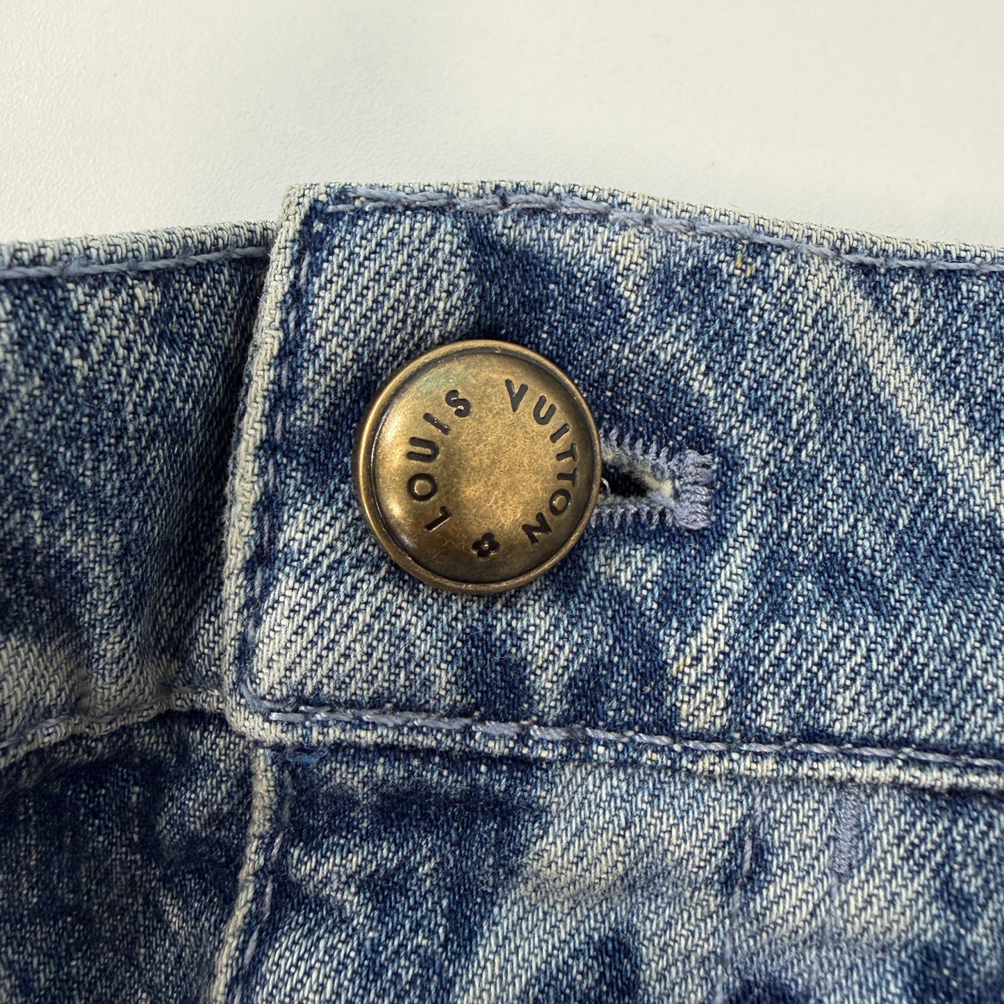 Louis Vuitton Monogram Printed Denim Shorts