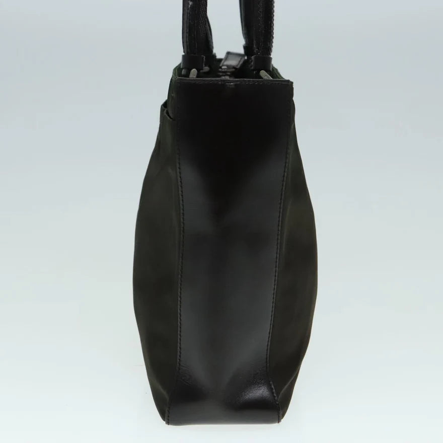 PRADA Tote Bag Green Nylon/Leather