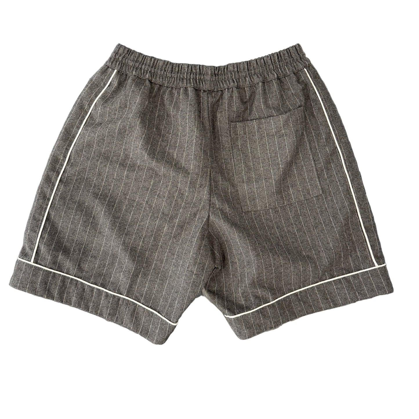 Rhude Grey Pinstriped Drawstring Shorts