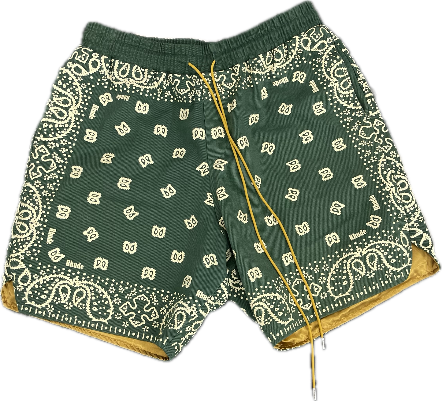 RHUDE Paisley Green Shorts