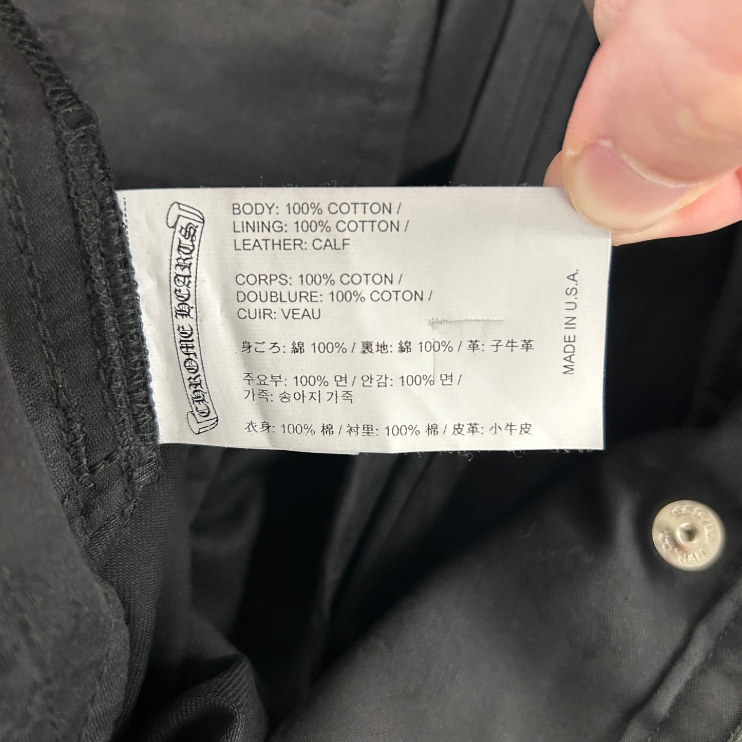 Chrome Hearts Matty Boy 99 Eye Black Chino Pants