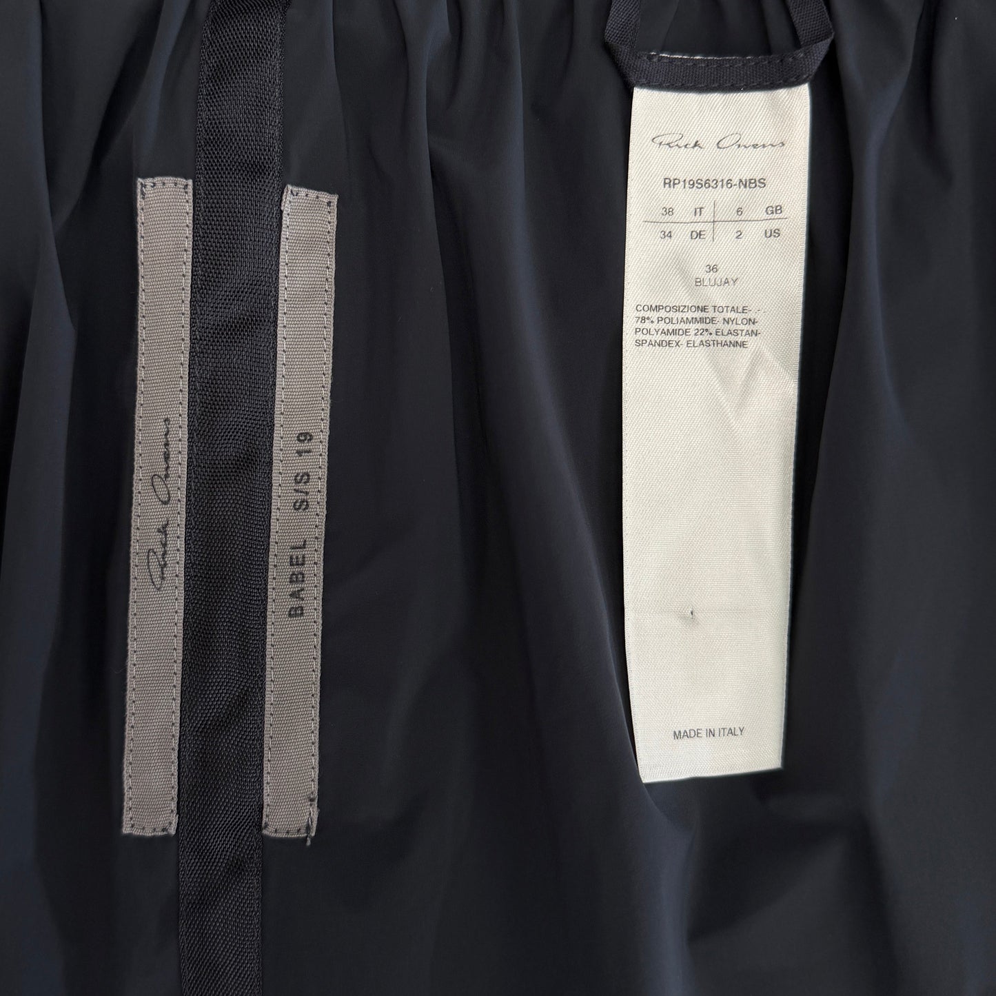 Rick Owens Babel Nylon Long Boxer Shorts Blujay