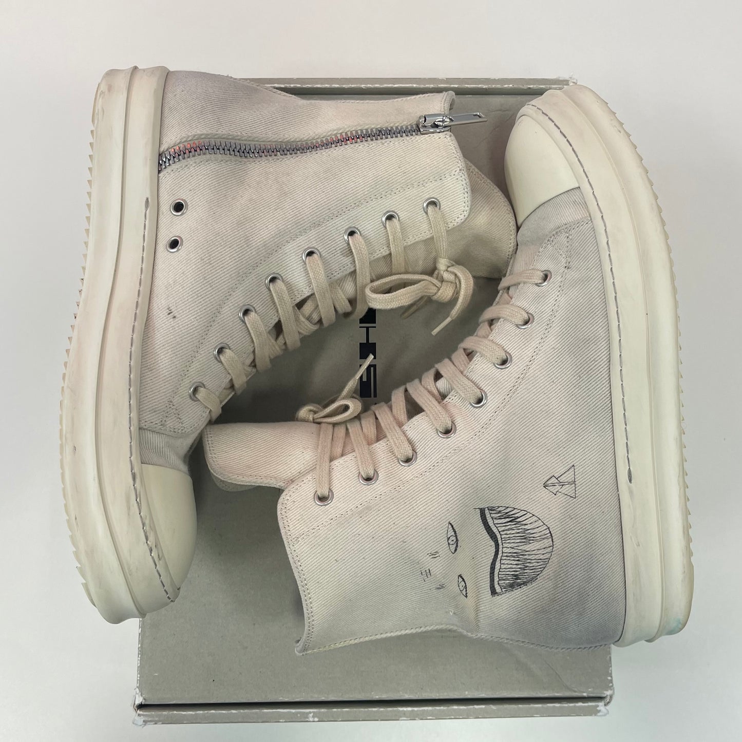 Rick Owens DRKSHDW Strobe Cotton Denim High Toothface Minimal Smile Ramone’s (Used)