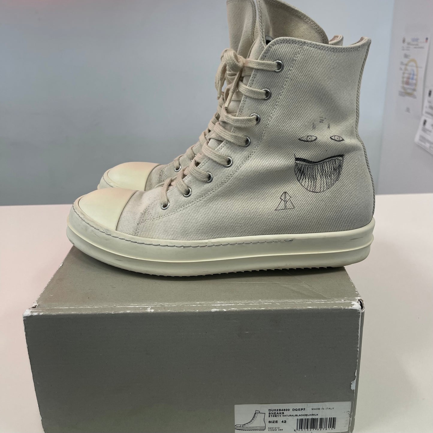 Rick Owens DRKSHDW Strobe Cotton Denim High Toothface Minimal Smile Ramone’s (Used)