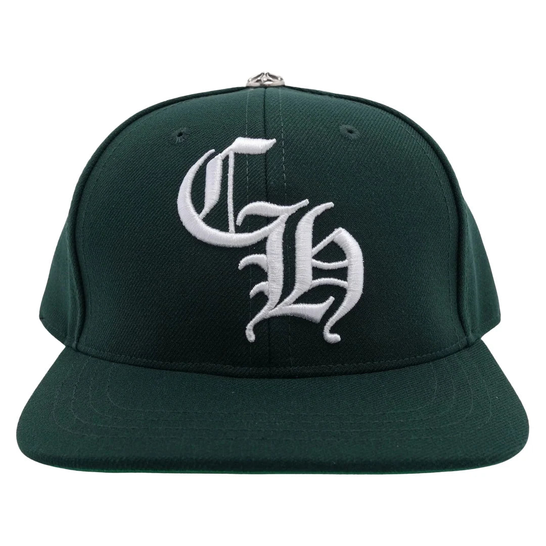 Chrome Hearts Embroidered CH Logo Baseball Hat Forest Green