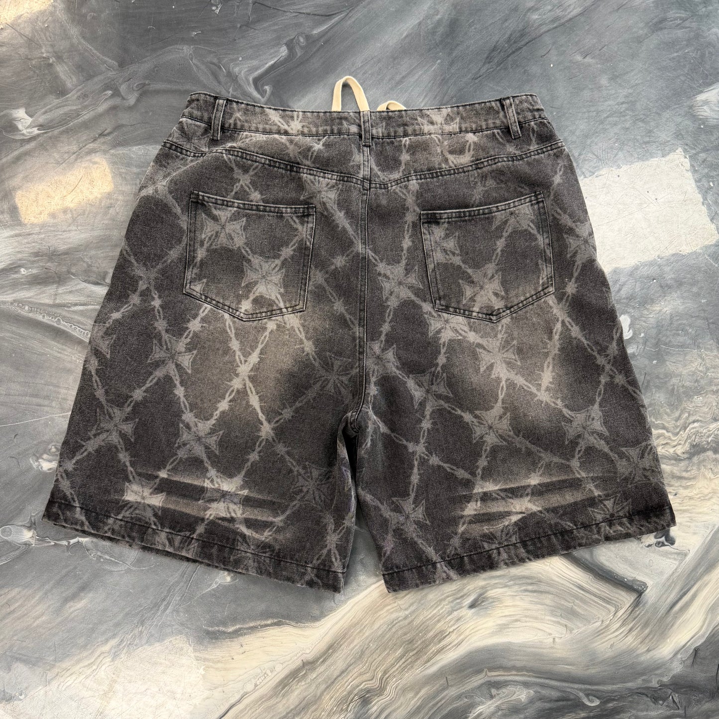 Vale Forever Iron Work Denim Shorts Black