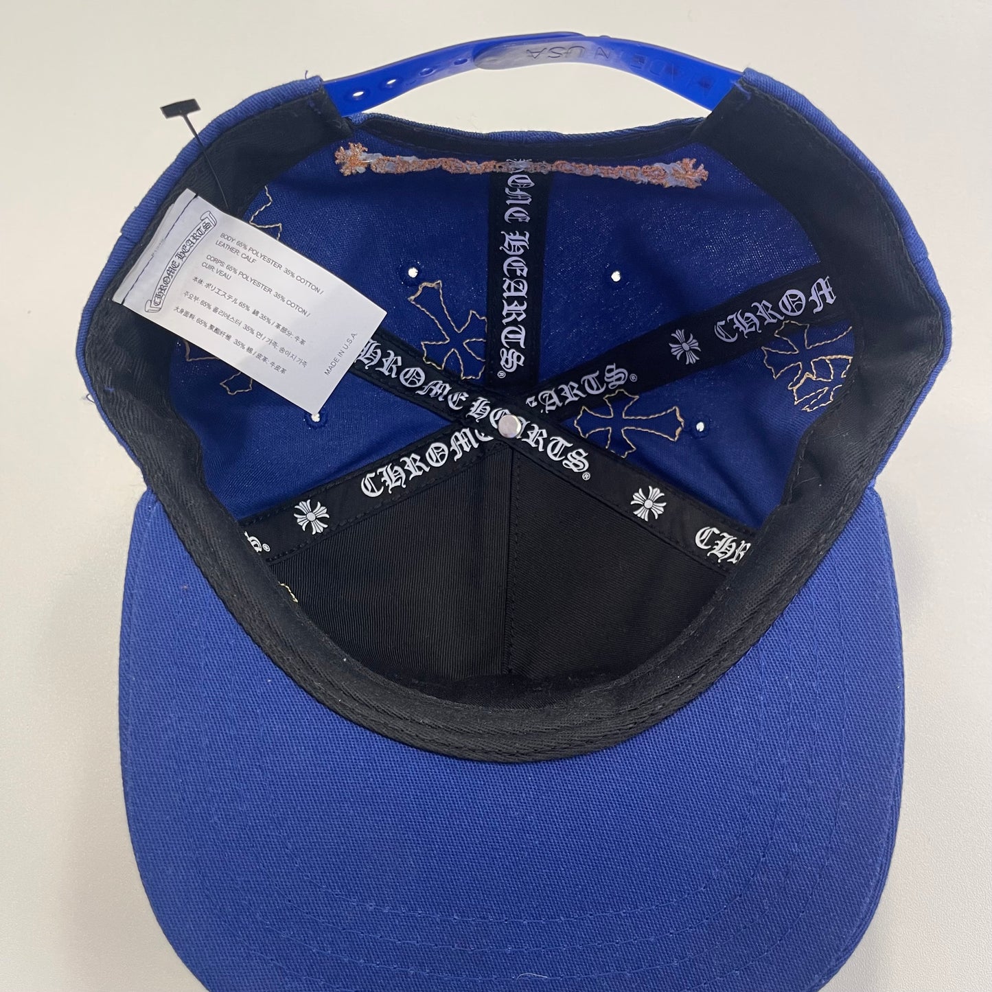 Chrome Hearts Blue/Yellow Cross Patch Baseball Hat