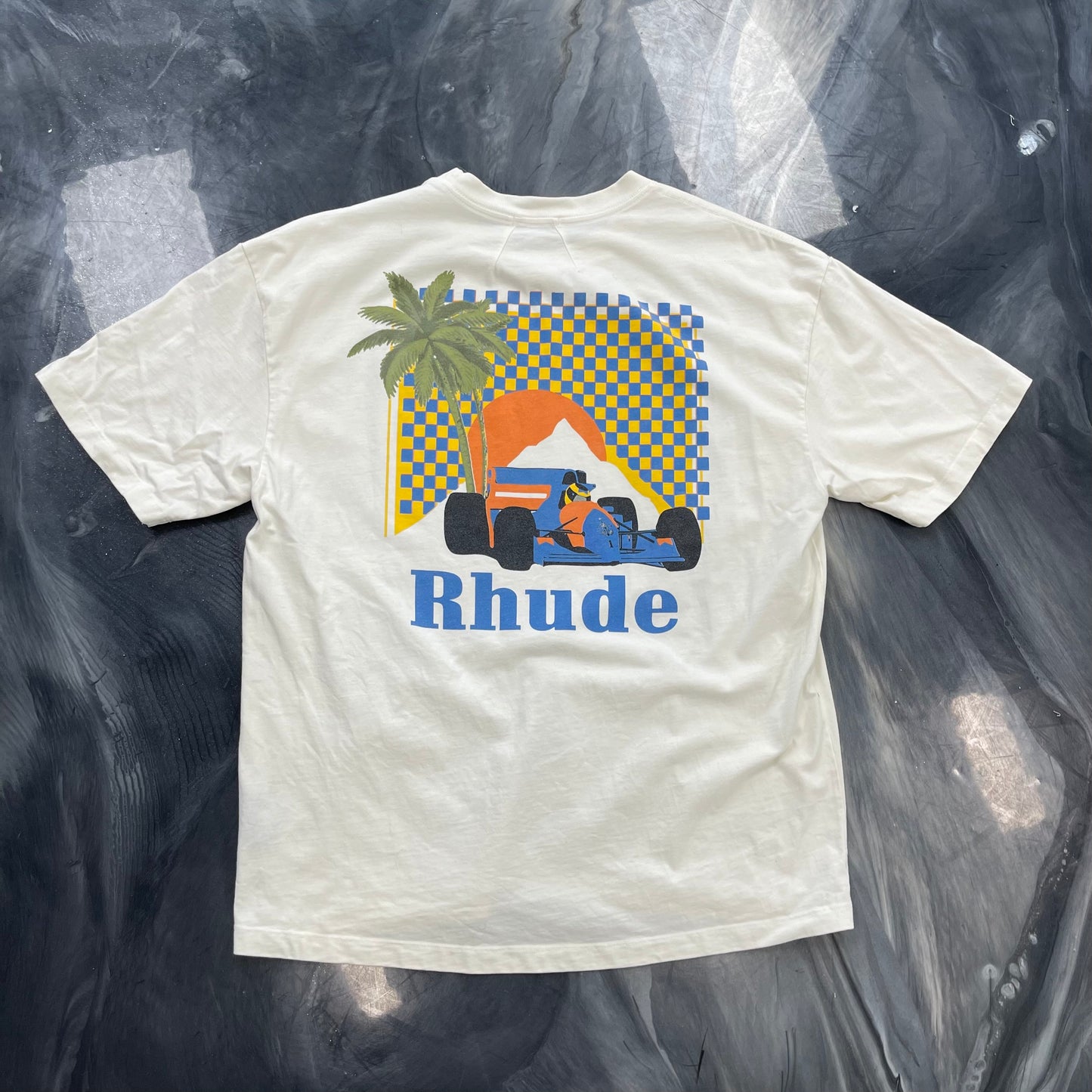 Rhude Moonlight Tropics Race Tee Vintage White