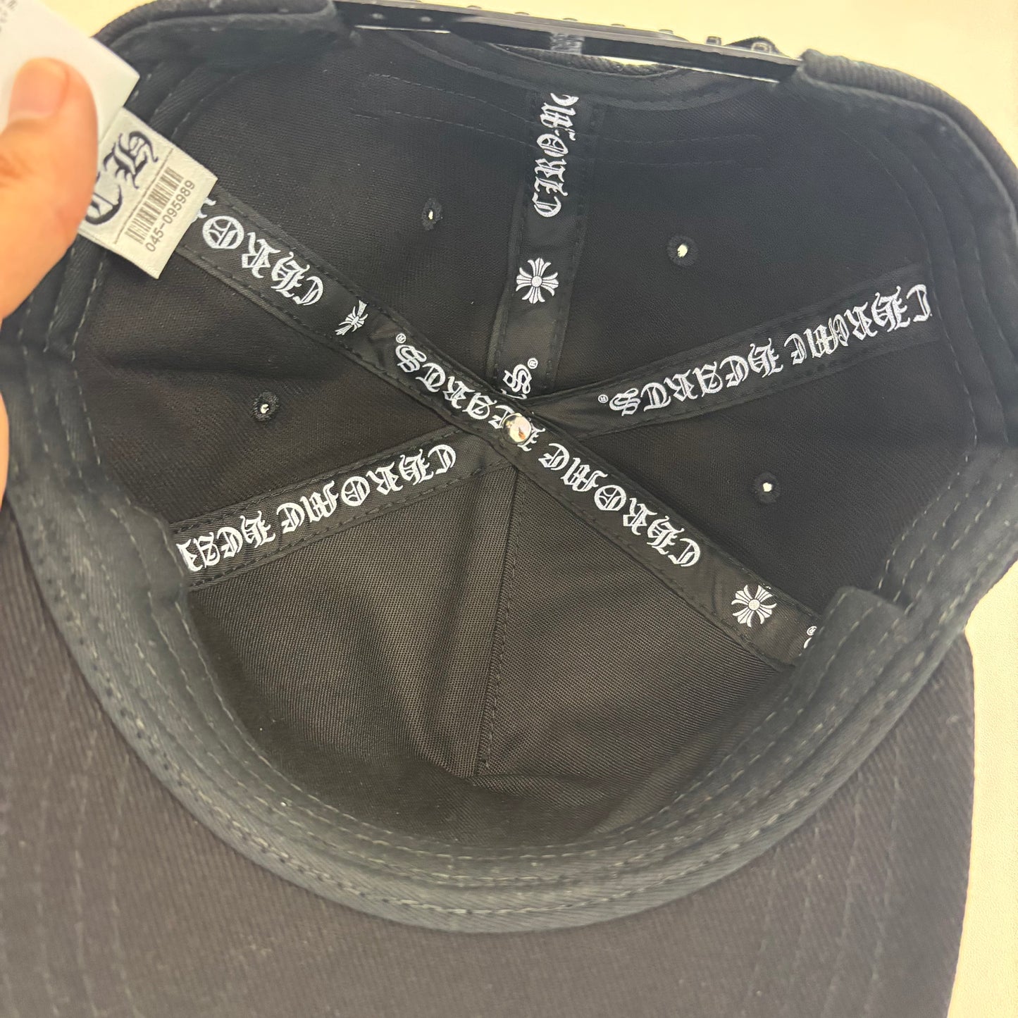 Chrome Hearts Scroll Label Black Baseball Hat