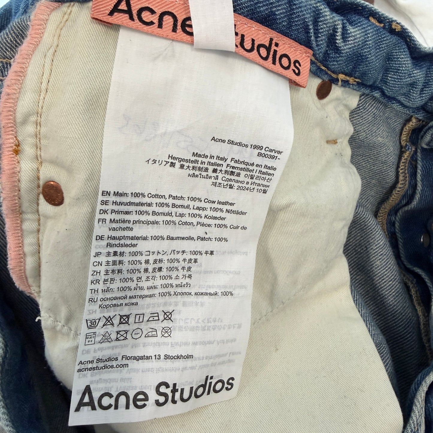 Acne Studios 1999 Mud Wash Distressed Denim 