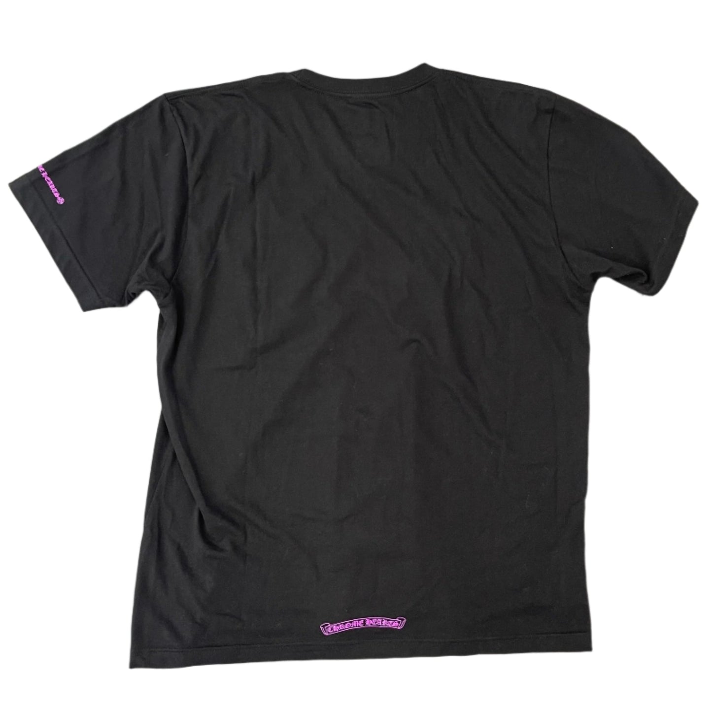 Chrome Hearts Purple Neck Logo Black Pocket Tee