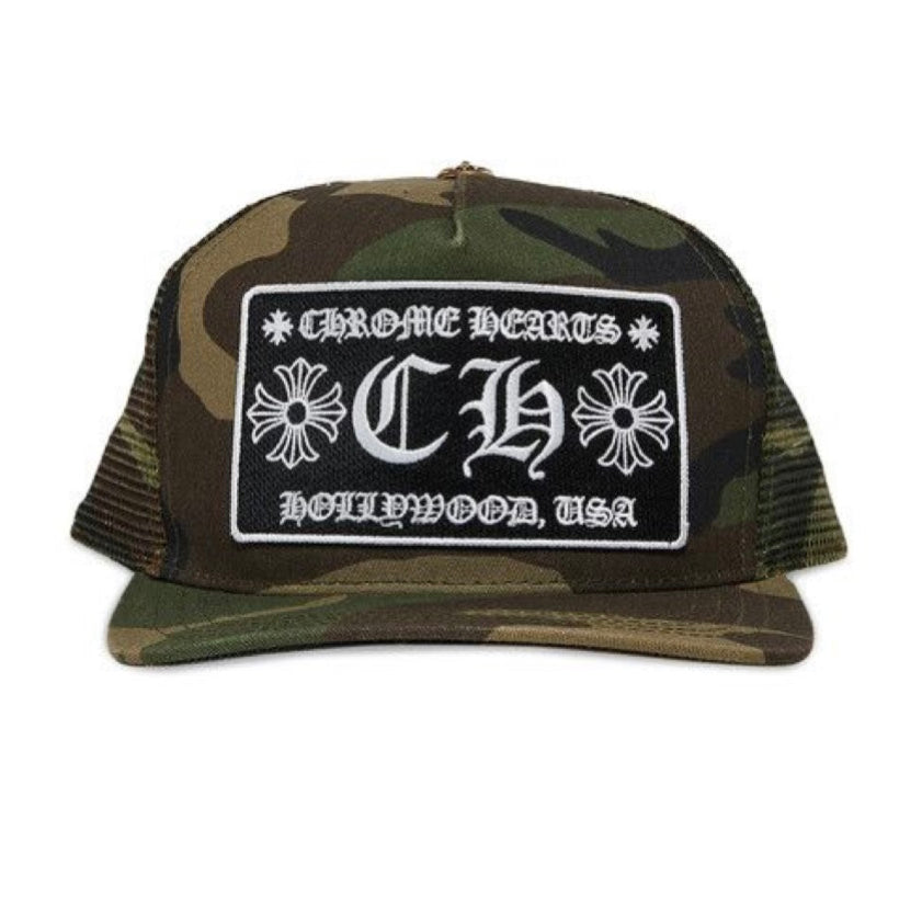 Chrome Hearts CH Hollywood Trucker Hat Camo