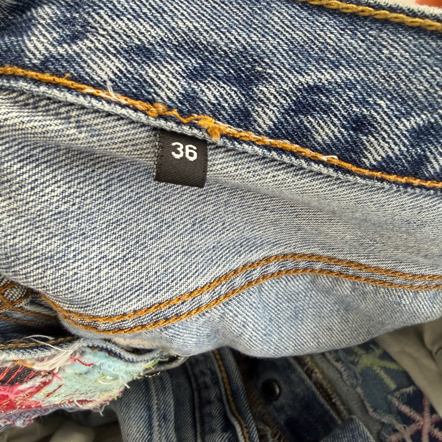 Pale U.S.A. Thigh Painter Denim Jeans