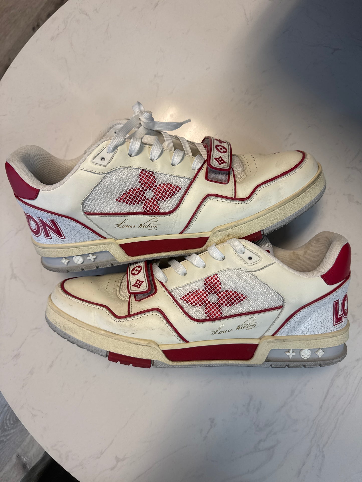 Louis Vuitton Trainer Red Mesh (USED NO BOX)