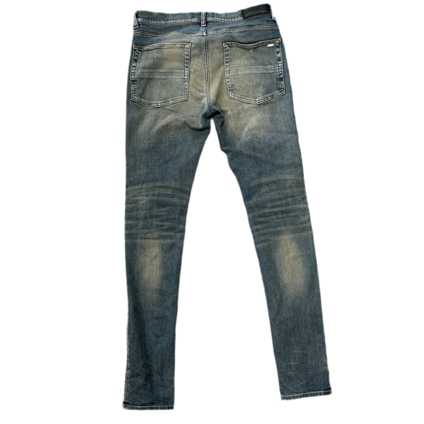 Amiri MX1 Distressed Indigo Blue Plaid
