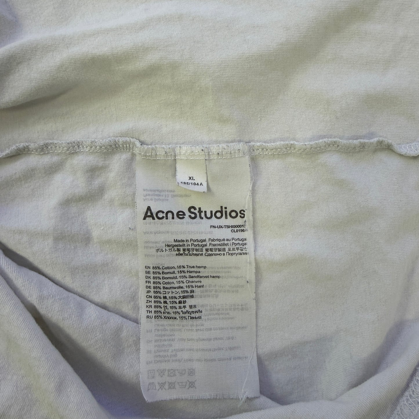 Acne Studios Logo 1996 Distressed Short Sleeve Tee White