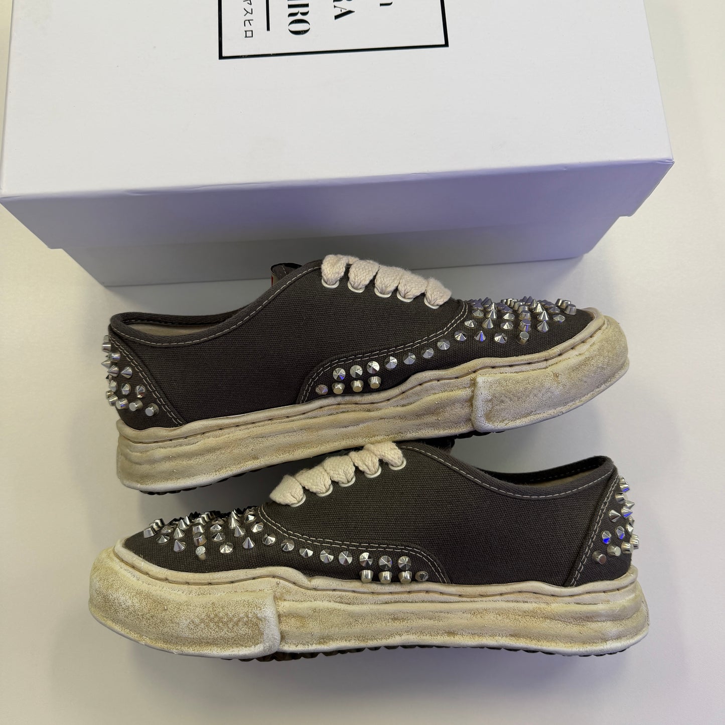 Maison Mihara Yasuhiro Baker OG Sole Studded Canvas Low Grey (Used)