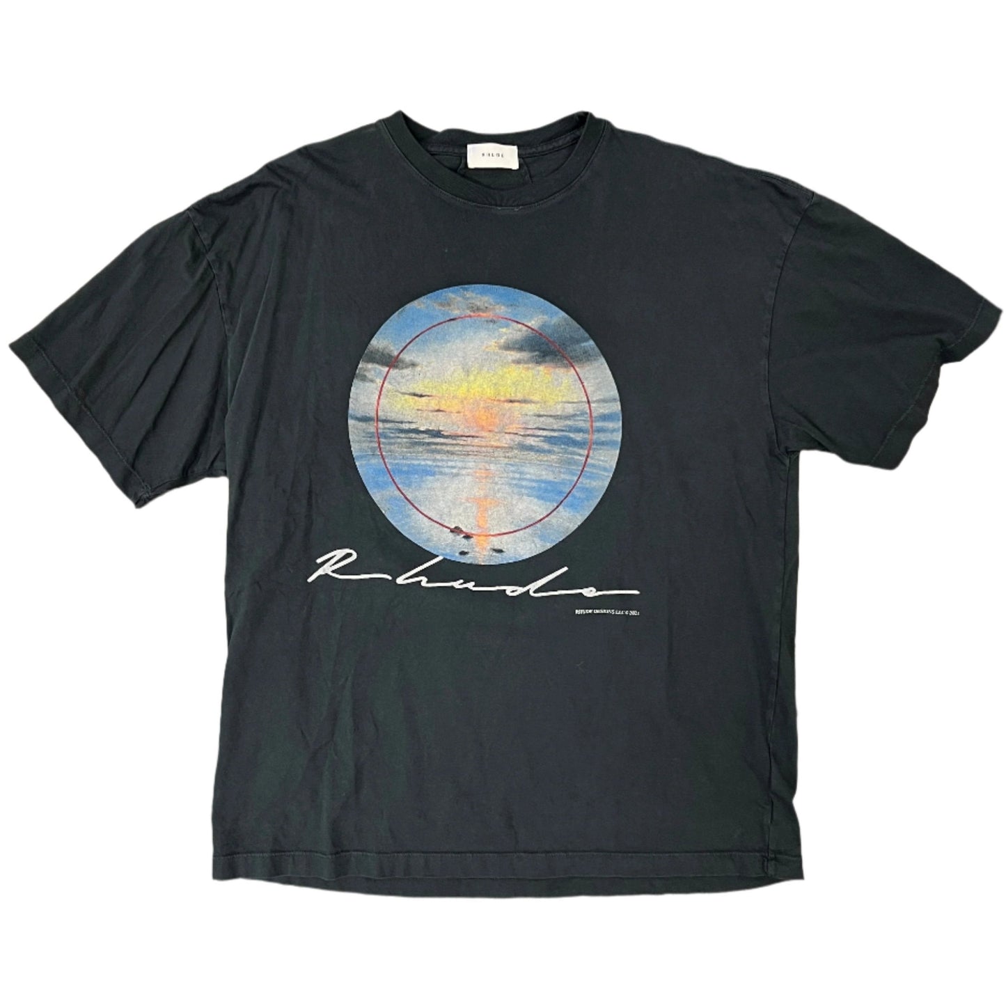 Rhude Sunset Vintage Wash Black Short Sleeve Tee