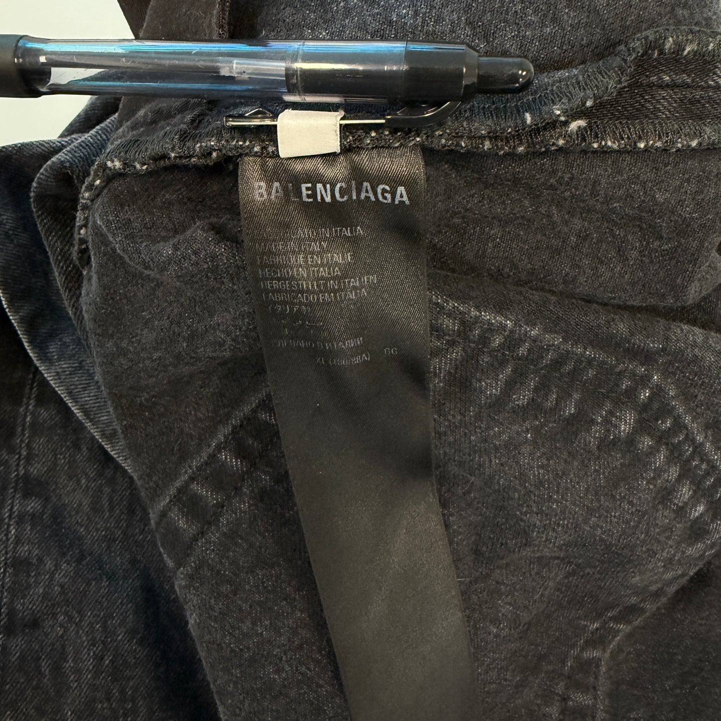 Balenciaga Black Distressed Flare Denim Jeans 