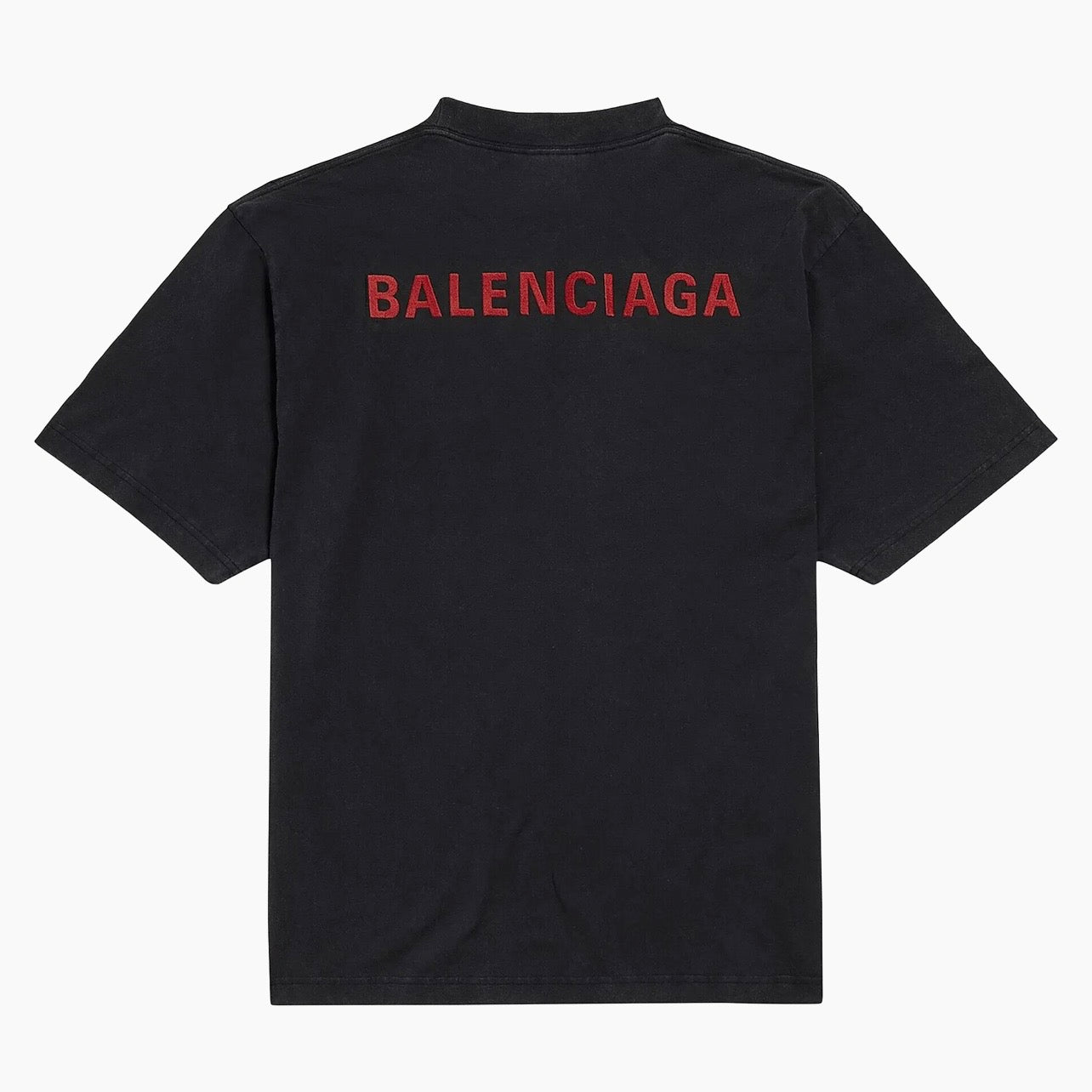 Balenciaga Tee Faded Washed Black/Red