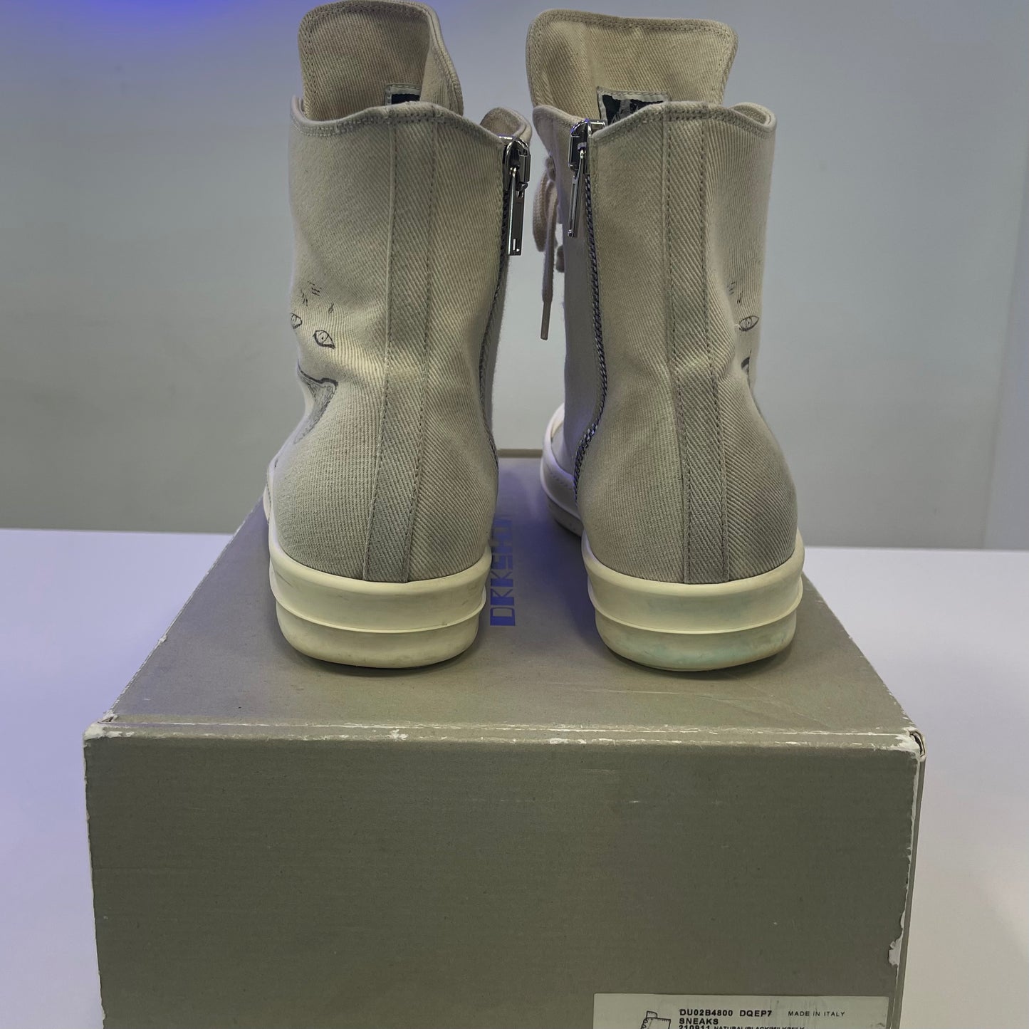 Rick Owens DRKSHDW Strobe Cotton Denim High Toothface Minimal Smile Ramone’s (Used)