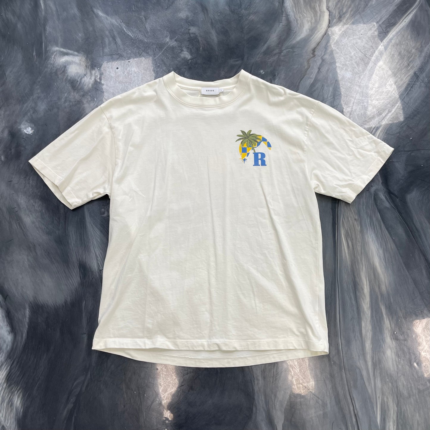 Rhude Moonlight Tropics Race Tee Vintage White