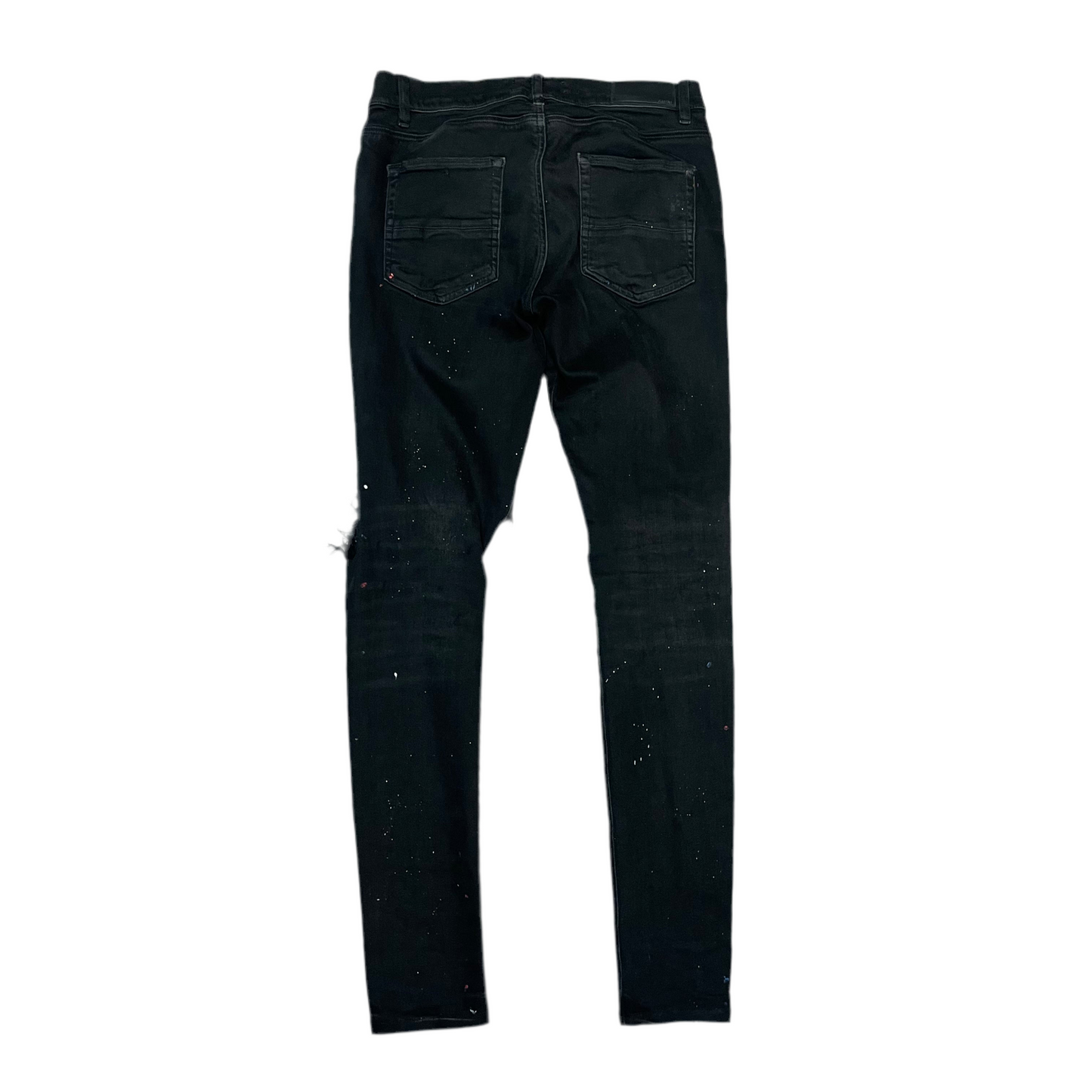 AMIRI MX1 Paint Splatter Black Denim