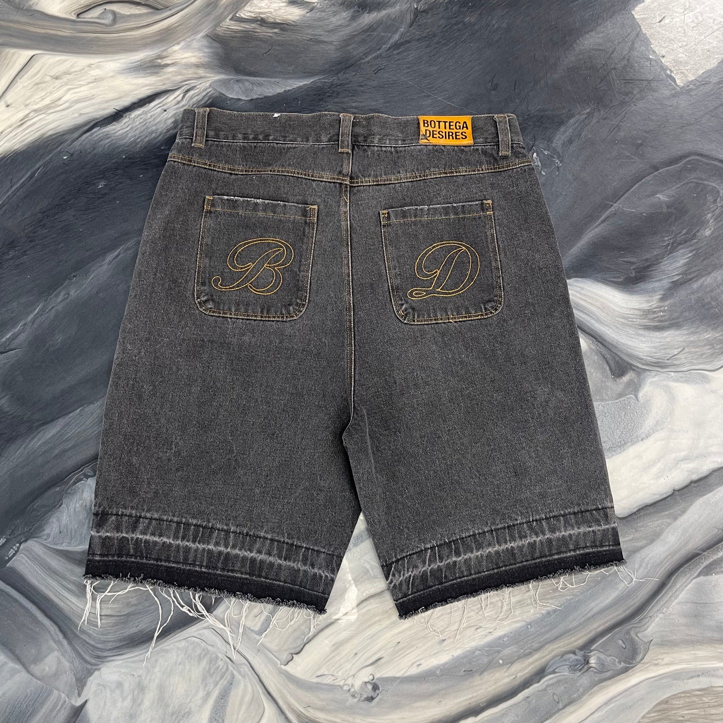Bottega Desires Black Denim Shorts