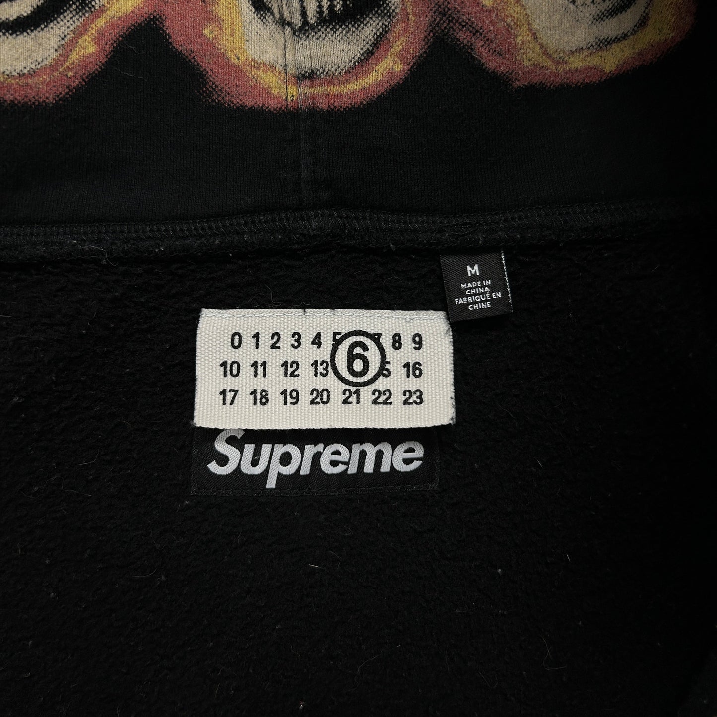 Supreme x MM6 Maison Margiela Zip Up Hooded Sweatshirt Black
