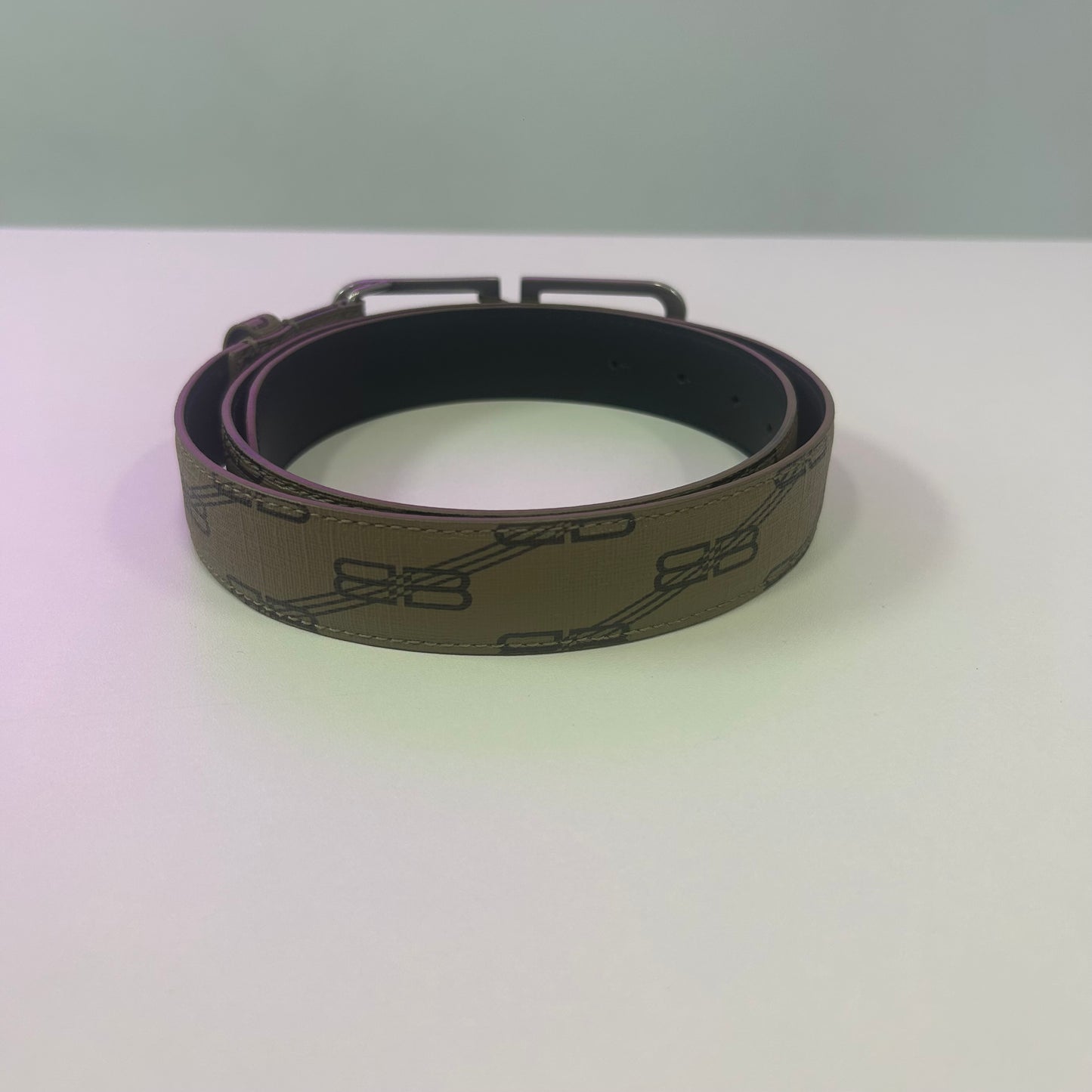 Balenciaga BB Signature 40 Belt Beige/Brown