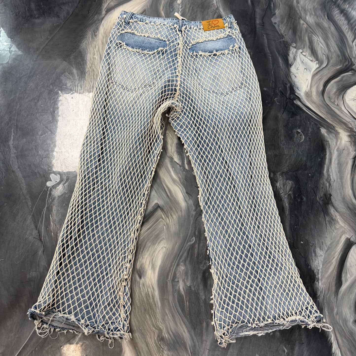 HMDD Fishnet Denim Pants