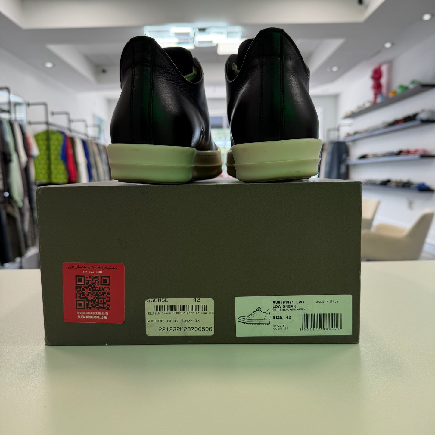 Rick Owens Ramone Porterville Low Black Milk (USED)