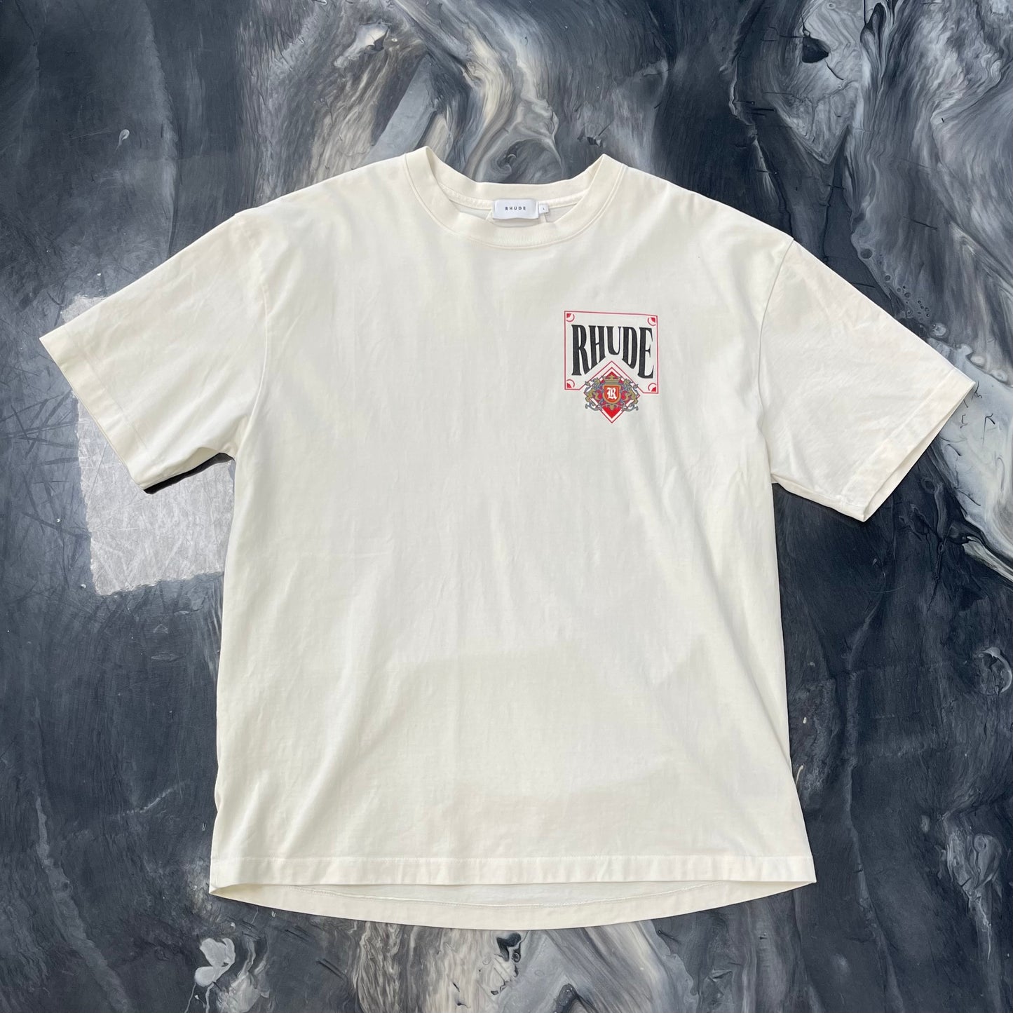 Rhude Card Tee Vintage White