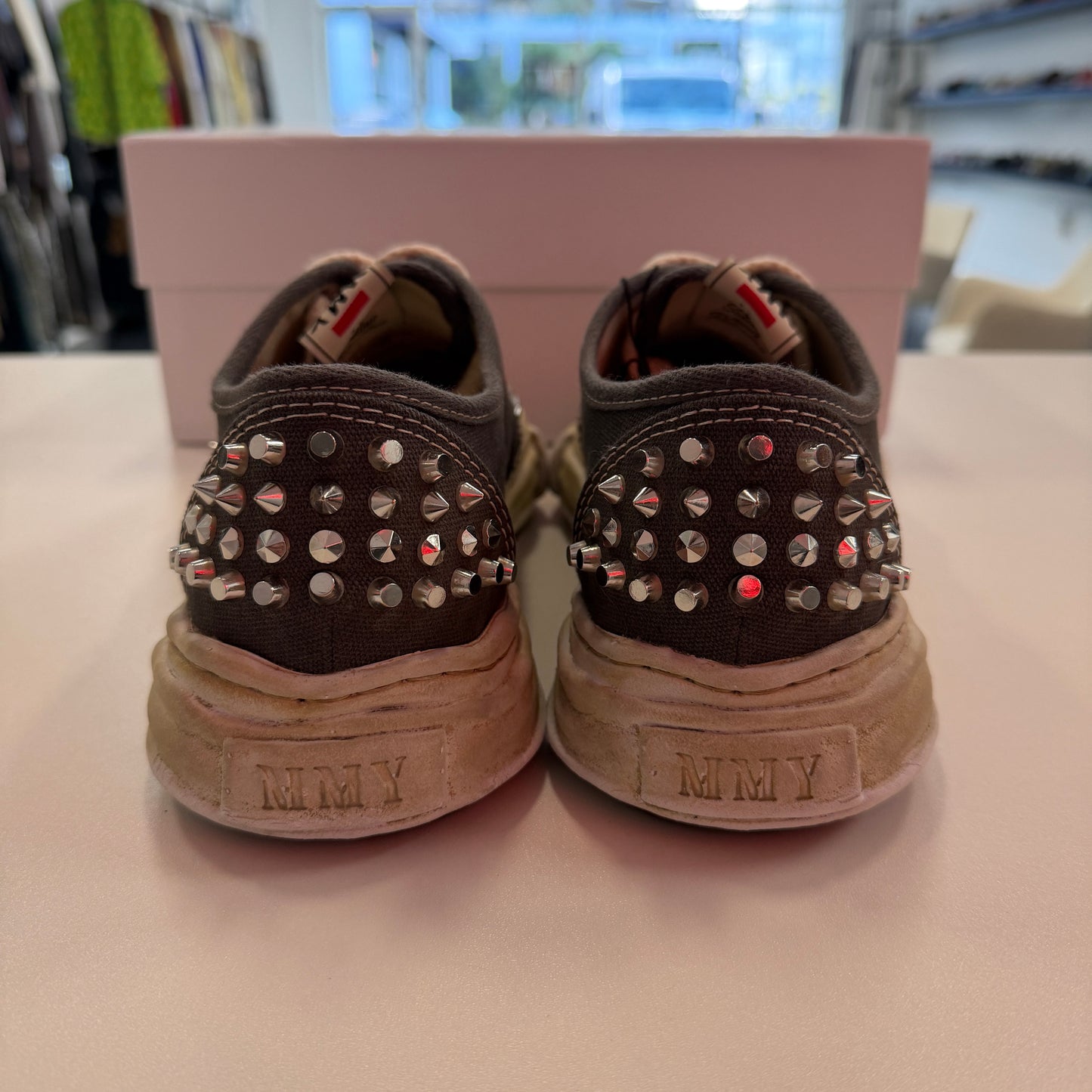 Maison Mihara Yasuhiro Baker OG Sole Studded Canvas Low Grey (Used)