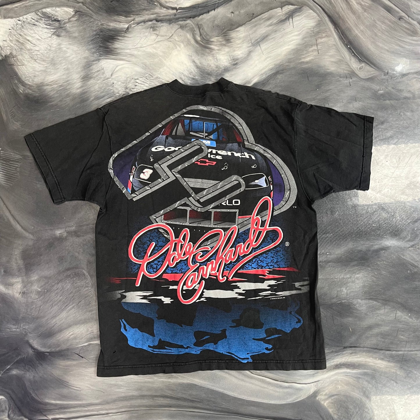 1990s Dale Earnhardt "The Man" NASCAR Vintage All-Over Print Tee