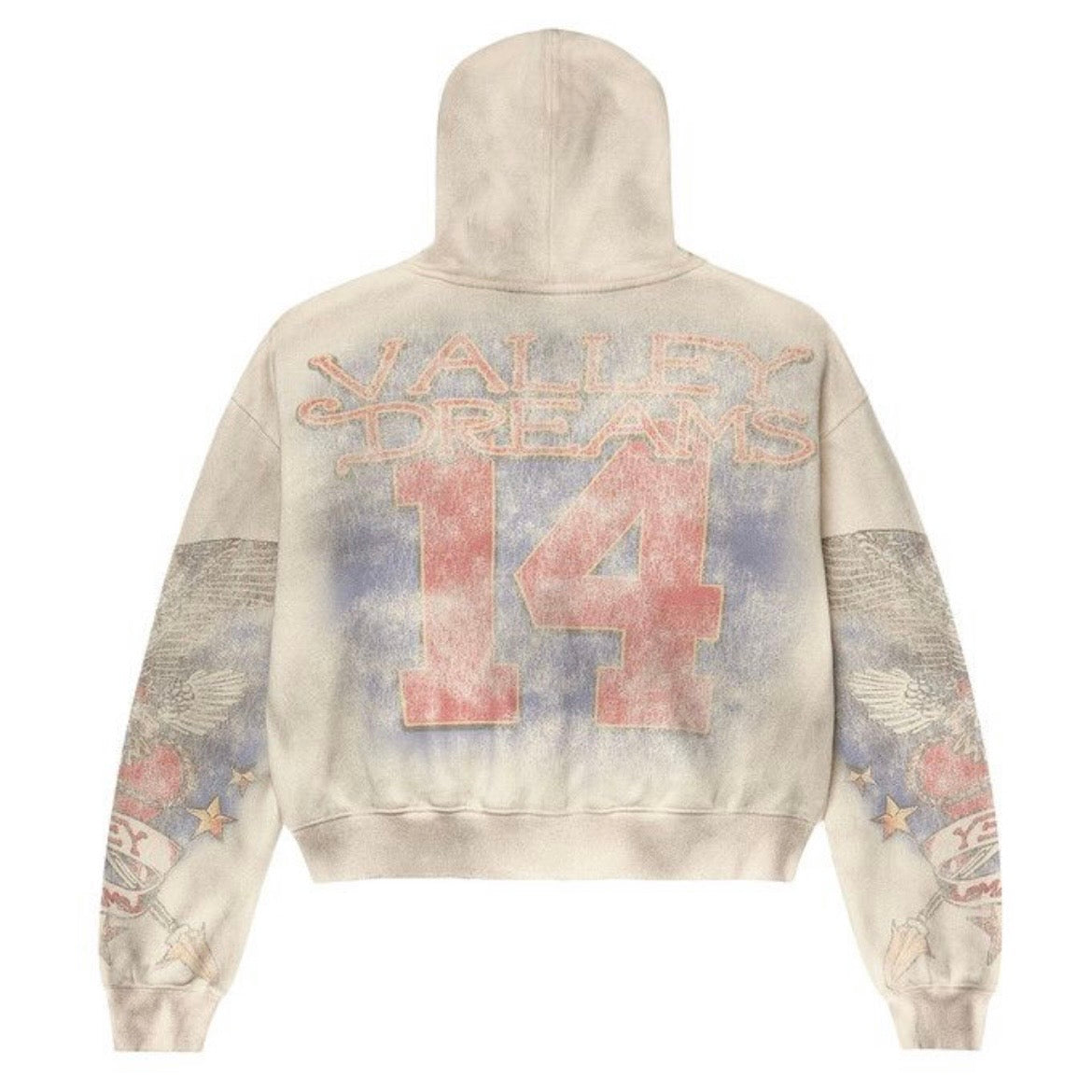 Vale Forever Nostalgia Zip Up Hoodie Tattered Cream